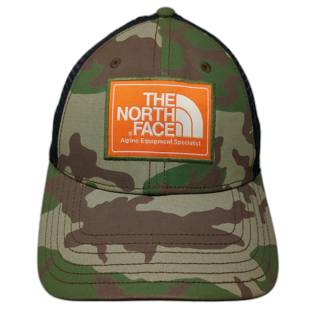 The North Face Trucker Hat Green Camo One Size Mesh Back Alpine Equipment Patch